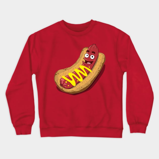 Hot Diggity Dog - with Mustard Crewneck Sweatshirt by deancoledesign